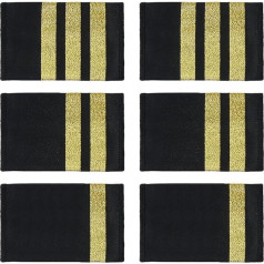 SUPERFINDINGS 3 пары по 3 стиля полиэстер пилота униформа погоны черный авиатор плечо погоны плечо погоны с золотыми полосами 80 х 50 х 2 мм, черный
