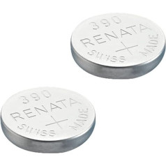Renata Комплект из 2 часовых батареек, швейцарское производство, оксид серебра 0% без ртути, кнопочные элементы питания 1,55 В с длительным сроко