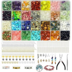 Topzora 28 цветов, 1400 бусин из драгоценных камней, набор для изготовления серег, набор для изготовления браслетов, набор для изготовления колец,