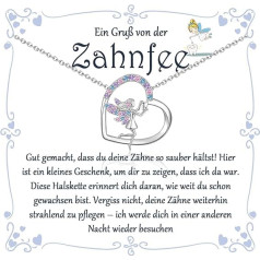 FAOMZQ Зубная фея подарки для девочек, Zahefee ожерелье для девочек, зубная фея подарок для дочери, сестра, племянница, внучка, подруга, крестница 