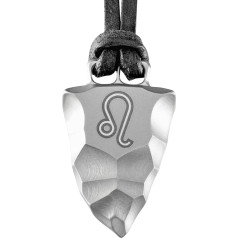 Element of Gods Титановый клин для большого пальца Знак Зодиака Лев Подвеска с кожаным шнуром в черном цвете, кожа
