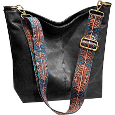 HAIWILL Женская большая сумка кроссбоди с широким ремнем, кожаная сумка-хобо, сумка-шоппер, ретро-сумка на плечо, сумка на каждый день, в офис, в 