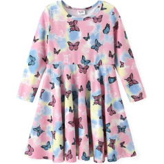 PATPAT Платье принцессы для девочек с длинными рукавами, базовая модель с уникальным принтом для школы, дня рождения, вечеринки, банкета, праз