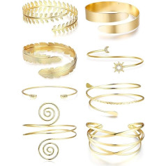 YADOCA 8 Шт. Верхняя Рука Браслеты Для Женщин Egirls Регулируемая Верхняя Рука Манжеты Набор Минималистский Бохо Панк Греческий Браслет Вихрь Ру