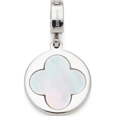 Leonardo Jewels Clip&Mix Lida Pendant Necklace Stainless Steel with Mother of Pearl Clover Design Personalised Back Jewellery Gift for Women 023661, нержавеющая сталь, без драгоценных камней
