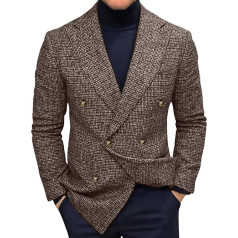 JUBEN Мужская Осенняя Мода Casual Тонкий Простой Карман Застежка Куртка Пальто Костюм Пиджак Мужской Пальто Тренч Пальто, коричневый