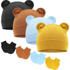 DRESHOW Новорожденный Ребенок Шляпа и Перчатки Набор Beanie Одежда Унисекс Младенческой Hat Ясли Hat Детские Мальчики Девочки 0-6 Месяцев