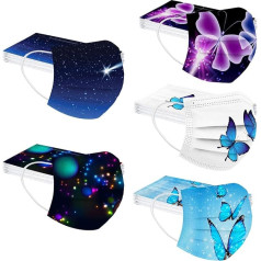 Пакет из 50 детских красочных одноразовых 3-слойных с мультяшным мотивом салфеток для защиты носа и рта Дышащий шарф для рта Бандана Платки 