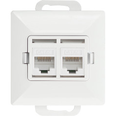 Розетка 2xRJ45 Cat5 Pearl, RJ45-5CAT/P2, белый