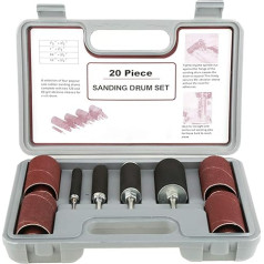 Набор шлифовальных барабанов 20 предметов с набором шлифовальных барабанов для дрелей, кейс с 4 резиновыми барабанами и 16 шлифовальными лен