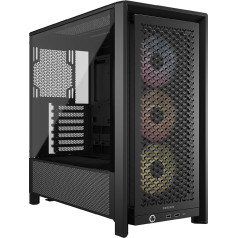 CORSAIR Frame 4000D RS ARGB Modular Mid-Tower ATX PC Case - High Airflow, 3X Pre-Installed RS ARGB Fans, ASUS BTF, MSI Project Zero, Gigabyte Project Stealth - Black