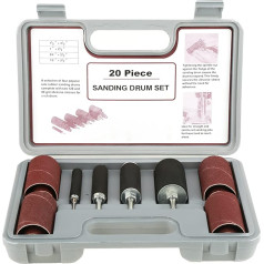 20pcs Шпиндель шлифовальный барабан шлифовальный инструмент комплект набор резиновые барабаны + шлифовальные рукава с чехлом для дрель прес