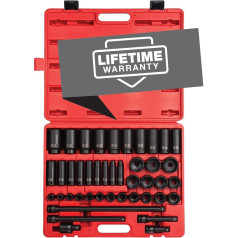 Sunex 2568 1/2-Inch Drive SAE Master Impact Socket Set, Standard/Deep, 6-Point, Cr-Mo, 3/8-Inch - 1-1/2-Inch, 43-Piece