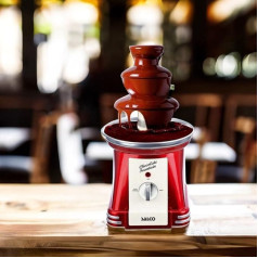 Шоколадный фонтан SALCO 3-ярусный шоколадный фондю из нержавеющей стали в стиле ретро, 90 Вт, шоколадный фонтан, красный металлик, для фруктов, 