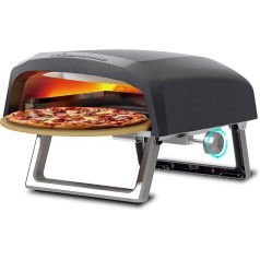 MasterPRO Napoli - Трагбарер газовая пиццаофен - Schnelles, gleichmäßiges Garen - Leistung до 500°C - Pizzen in 60 Sekunden fertig - Tragetasche und Steintablett im Lieferumfang enthalten