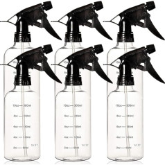 Youngever Набор из 6 бутылок-спреев 350 мл, прозрачные, пустые пластиковые бутылки-спреи для волос и чистящих средств, путешествий, садоводства (350