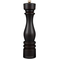 Cole & Mason H233081 London Salzmühle, mit Einstellbarem Mahlwerk, Schokolade Holz, 30cm, Precision+ mit Keramikmahlwerk, Gewürzmühle, Mühle für Salz