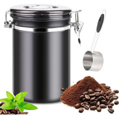 Герметичный контейнер для кофейных зерен 1,8 л/750 г из нержавеющей стали 304, контейнер для кофейного порошка с ложкой и таймером для хранения,