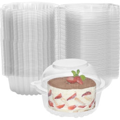 PINGEUI 200 штук прозрачных пластиковых коробок для кексов Индивидуальные контейнеры для кексов Прозрачные упаковки для кексов Индивидуальны