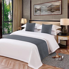 OSVINO Bed Runner Plain Series Polyester Vintage Bed Decoration for Living Room, Dark Grey 210 x 48 cm for 180 cm Bed