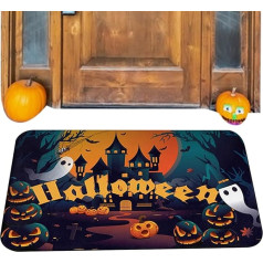 Halloween-Haustürmatte, gruseliges Skelett-Fußmatte, gruseliges Skelett, Willkommensmatte für Vista, Halloween, saisonale Heimdekoration, Trick or Treat Outdoor-Bodenteppich für Schlafzimmer,