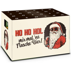 itenga Advent Calendar Attachment for Beer Crate Men Advent Calendar Stopper - to Fill Yourself Beer Advent Calendar (Cool Santa Ho Ho Hol mir mal 'ne Flasche Bier)