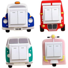 Housoutil 4 Stück Steckdosenabdeckung Vorrichtungen weißer Lichtschalter Bausatz Bildschirm Stecker tapetenablöser wand sticker steckdosendeckel dekoringe Cartoon-Abdeckung leichte Abdeckung