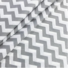 3 метра качественной ткани 100% хлопок 300 см x 160 см Белая и серая хлопковая ткань с зигзагом Продается по метражу