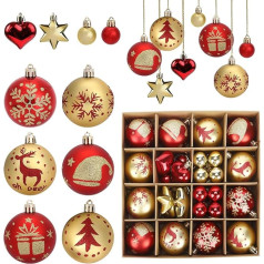 Рождественские елочные игрушки 40 шт 6 см пластиковые елочные игрушки, рождественское украшение с вешалкой, елочные игрушки для вечеринки, 