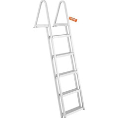 VEVOR Dock Ladder, 5 съемных ступеней, грузоподъемность 159 кг, лестница для понтонных лодок из алюминиевого сплава с шириной ступени около 10 см и нес