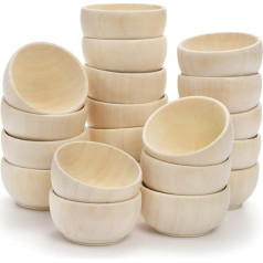 ZENFUN 20 деревянных мисочек, мини-мисочки для соусов, специй, орехов, сладостей, фруктов, закусок и снеков, 5,7 см в диаметре и 3 см в высоту