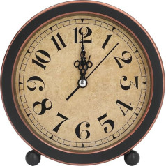 Luqeeg 5 In Retro Wake Round Alarm Clock, Super Quiet Battery Operated Inner Clock, Classic Vintage Easy Set, Non-Ticking Small Clock, for Bedside, Desk, Bedroom