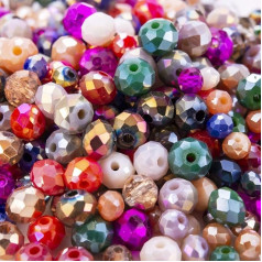 400 Шт. Sunset Dreams Rondelle Стекло Кристалл Бусины Микс Розовый Красный Оранжевый Синий Зеленый Устрица Розовое Золото для изготовления ювелирных 