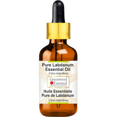 Greenwood Essential Чистое эфирное масло лабданума (Cistus ladaniferus) со стеклянной пипеткой Натуральное терапевтическое качество паровой дистилляции 10 