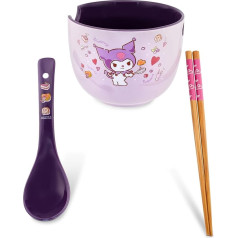 Sanrio Kuromi Ramen Bowl с палочками и ложкой, 590 мл