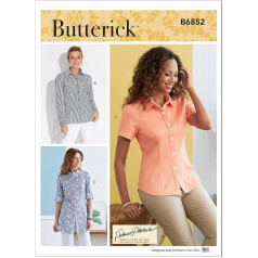 BUTTERICK B6852F5 Комплект женских рубашек на пуговицах, код B6852, разноцветный, размеры 16-18-20-22-24
