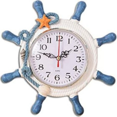 WINOMO Средиземноморский Стиль Настенные Часы с Колесами Бесшумный Морской Корабль Колесо Часы Морской Берег Пляж Домашний Офис Спальня (Слу