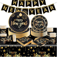 Посуда для новогодней вечеринки на 20 гостей, 82 предмета для новогодней вечеринки с бумажными тарелками, бумажными стаканчиками, салфеткам