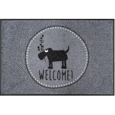 wash+dry 088448 Men Just Welcome Doormat, акрил, серый, 50 x 75 x 0,9 см