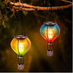 2 x Солнечные воздушные шары, садовые украшения для наружного использования с декоративным эффектом пламени, Lightzone Solar LED Hot Air Balloon, солнечный