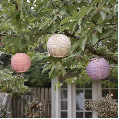 Lights4fun Набор из 3 светодиодных пастельных солнечных фонарей Tyvek, сумрачный розовый, фиолетовый, белый, марокканские фонари, наружное освещен