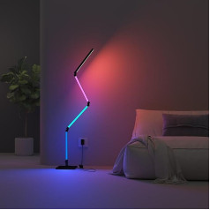 CALEX Многофункциональный умный светодиодный напольный светильник, WLAN угловой светильник работает с Alexa, WiFi App Control, RGBIC, музыкальная синхрони