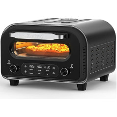 Электрическая печь для пиццы ZACHVO - до 450°C, 5 предустановленных видов пиццы, таймер на 1-60 минут, сенсорный экран и поворотная ручка, корпус из 