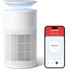 Очиститель воздуха SwitchBot с управлением через приложение и ночной подсветкой, CADR 400 м³/ч до 83 ㎡ комнаты, HEPA фильтр удаляет 99,97% пыли пыльцы пле