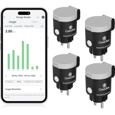 GreenSun 4 Pack Открытый Водонепроницаемый 16A Тип E Таймер Розетка Alexa Розетка Программируемый Счетчик Энергии App Контроль Smart Life 2.4GHz IP44