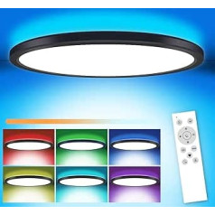 24 Вт светодиодный потолочный светильник диммируемый с пультом дистанционного управления, потолочный светильник RGB изменение цвета 3200LM IP54 