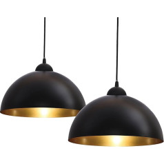 B.K.Licht Design 2 x Industrial Vintage LED Pendant Light Диаметр 30 см для лампочек E27, черный и белый, для гостиной, столовой, ресторана, погреба, подвала и т.д.