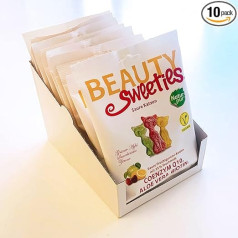 BeautySweeties Кислые кошки 125 г Пакет для хранения Фруктовая кислая и веганская фруктовая жвачка для кошек с 25% фруктового сока Практично в упако