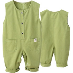 Happy Cherry Dungarees Baby Boys Girls Denim Overalls Toddler Jeans Jumpsuit Kids Denim Dungarees Washed Cotton Summer Sleeveless Dungarees 6 Months - 5 Years