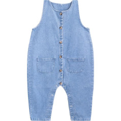 Малыш Тоддлер Дети Мальчики Девочки Джинсовые В целом Dungarees Джинсы Брюки Игроки Romper Romper Playsuit Винтаж - Классический Синий Джинсы Размер 80-100